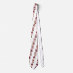 Cupcake Art Print with Cherry and Pink Background Tie