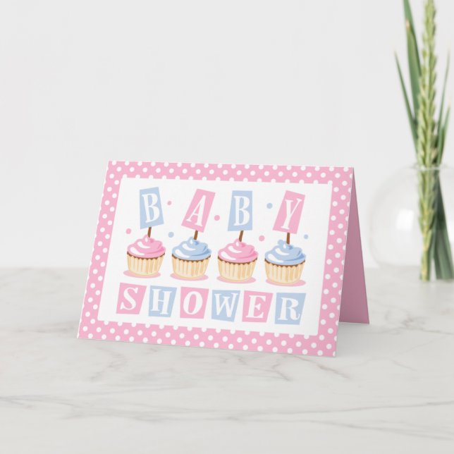 Cupcake Baby Shower Invitation Card (Front)