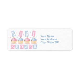 Cupcake Baby Shower Label