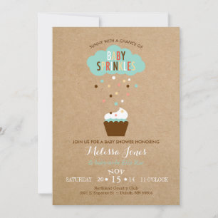 Cupcake Baby Sprinkle Baby Shower Invitation