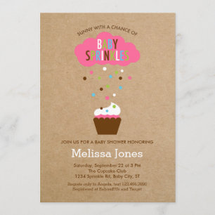 Cupcake Baby Sprinkle Baby Shower Invitation