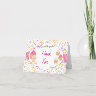 Cupcake Baby Sprinkle Thank You Card