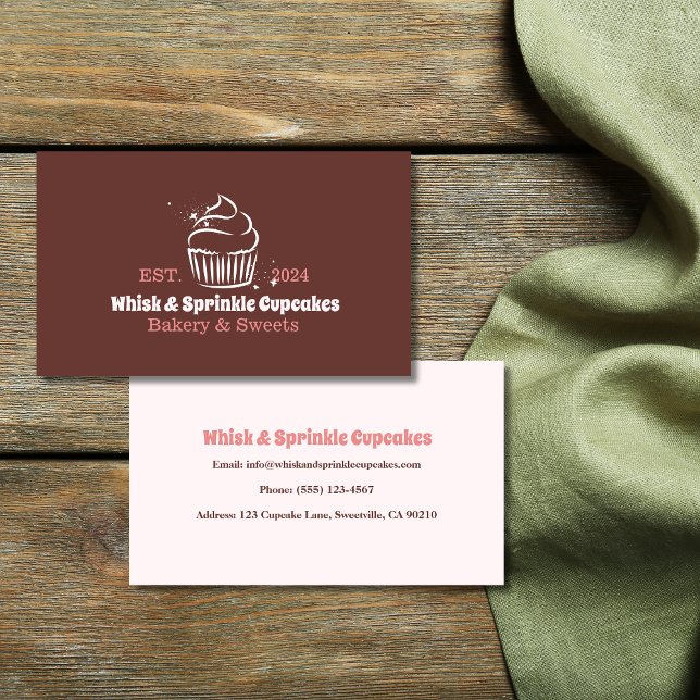 Cupcake Baker Bakery Chef Catering Business Business Card (Creator Uploaded)