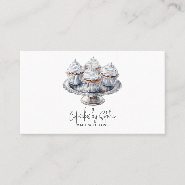 Cupcake Baker Bakery Chef Catering  Business Card (Front)