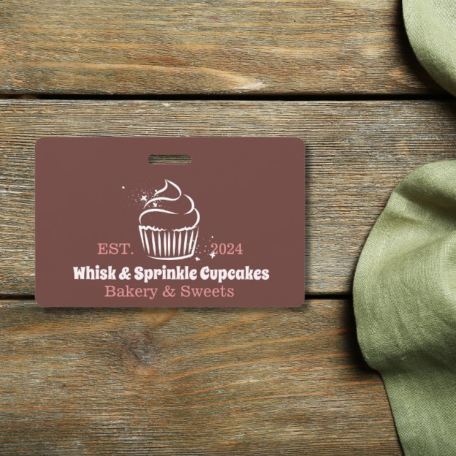 Cupcake Baker Bakery Chef Catering Business ID Badge (Creator Uploaded)