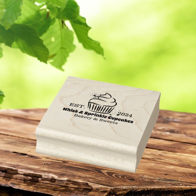 Cupcake Baker Bakery Chef Catering Business Rubber Stamp (Creator Uploaded)