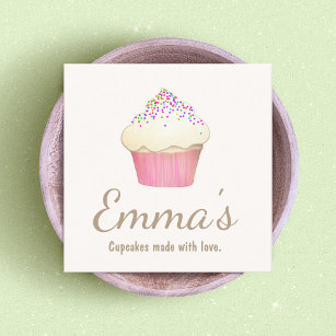 Cupcake Baker Bakery Chef Catering Square Business Card