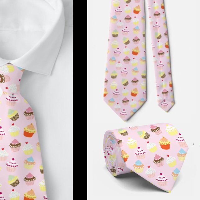 Cupcake Baker Bakery Gift Funny Neck Tie (Creator Uploaded)