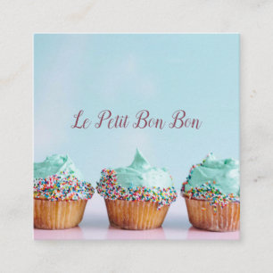Cupcake Baker Bakery Pastry Chef Catering Square Business Card