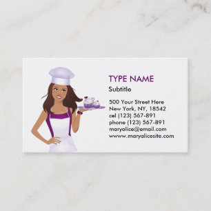 Cupcake Baker Business Card in Tan