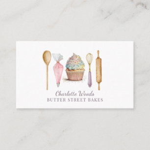 Cupcake Baker Pastry Chef Baker's Utensils Business Card