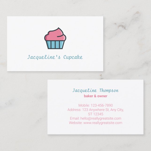 Cupcake Bakery Baker Chef  Business Card (Front/Back)