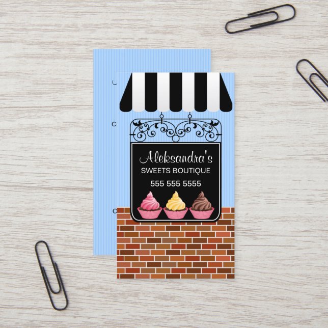 Cupcake Bakery Boutique Business Card (Front/Back In Situ)