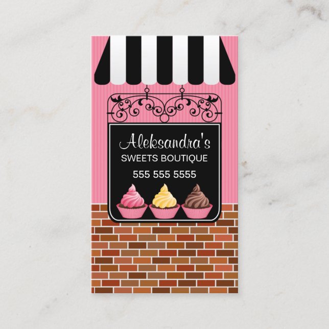 Cupcake Bakery Boutique Business Card (Front)