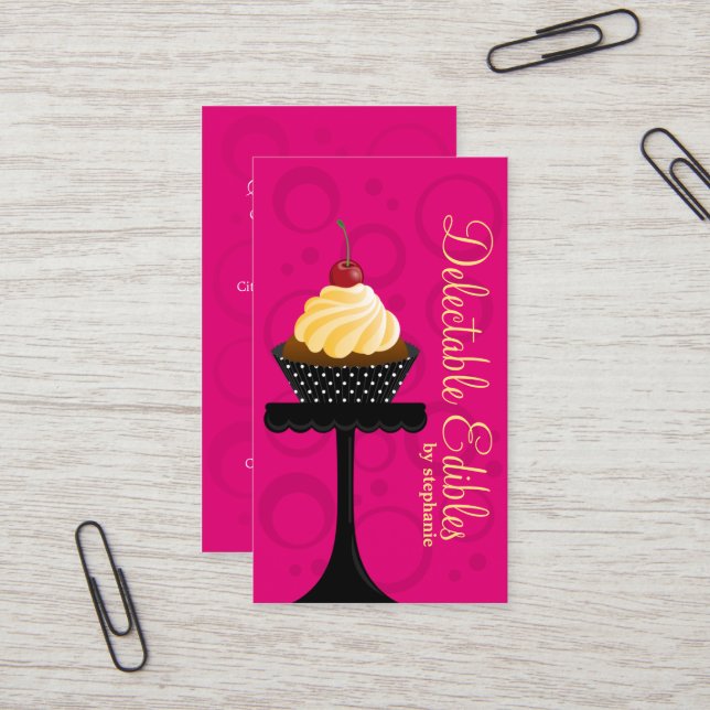 Cupcake Bakery Business Card (Front/Back In Situ)