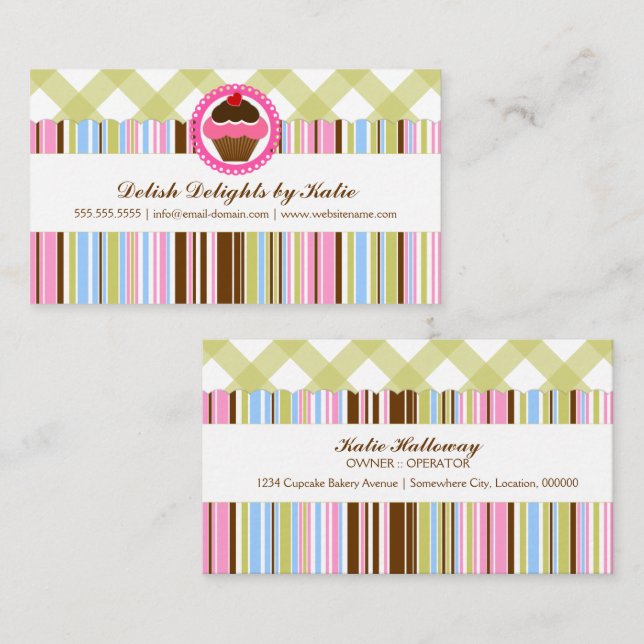 Cupcake Bakery Business Cards (Front/Back)