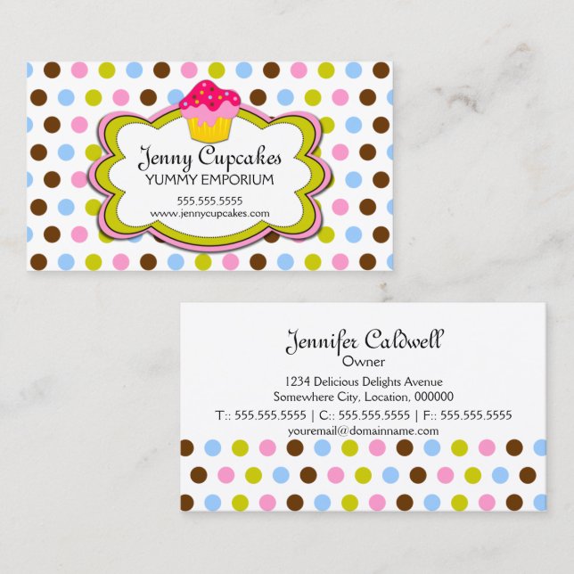 Cupcake Bakery Business Cards (Front/Back)