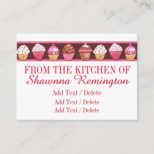 Cupcake / Bakery Business /  Enclosure Card (Front)