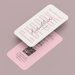 Cupcake Bakery Caterer Pastel Pink Aesthetic Business Card