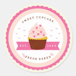 Cupcake Bakery Classic Round Sticker