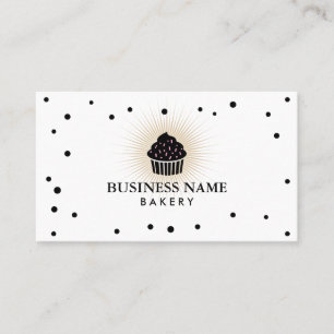 Cupcake Bakery Confetti Dots Cute Plain Business Card