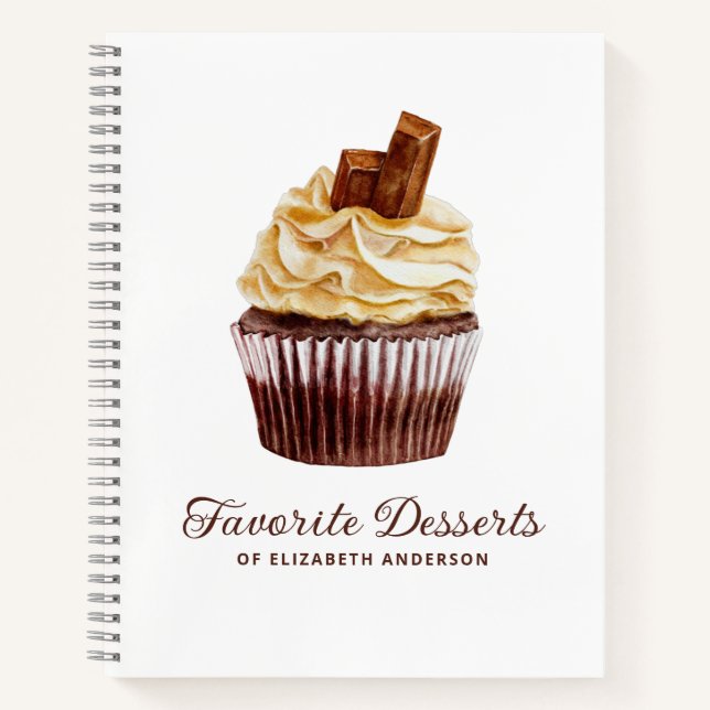 Cupcake Bakery Dessert Recipe Cookbook Notebook (Front)