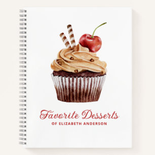 Cupcake Bakery Dessert Recipe Cookbook Notebook