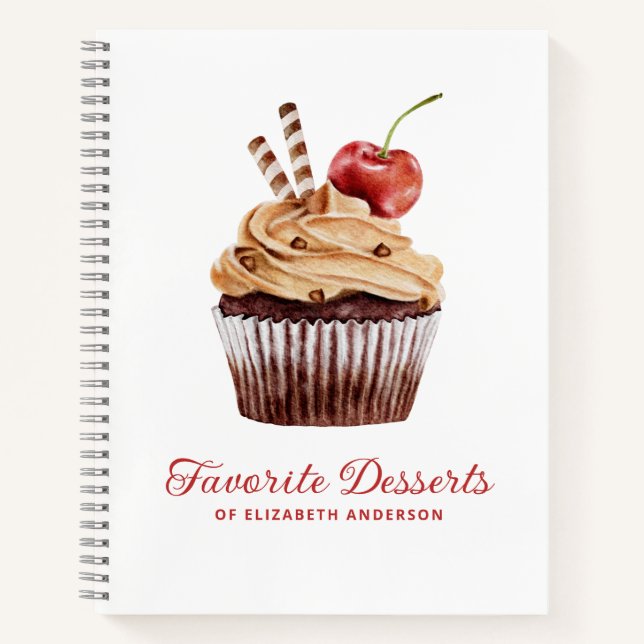 Cupcake Bakery Dessert Recipe Cookbook Notebook (Front)
