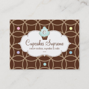 Cupcake Bakery Gift Certificate Dots White Blue