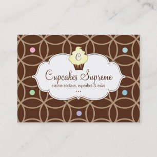 Cupcake Bakery Gift Certificate Stripes Yellow