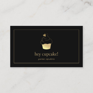 Cupcake Bakery Gold Foil Modern  Business Card