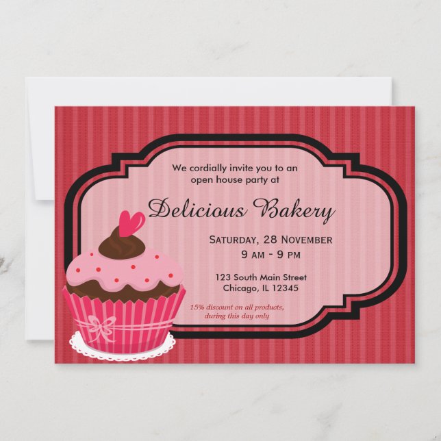 Cupcake Bakery Invitation (Front)