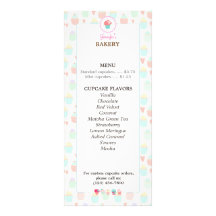 Cupcake Bakery Menu Rack Card PASTEL KAWAII