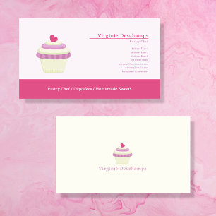 Cupcake Bakery or Pastry Chef Pink Business Card