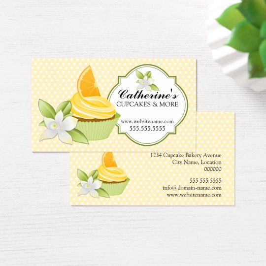 Cupcake Bakery Orange Slice Business Card
