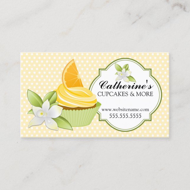 Cupcake Bakery Orange Slice Business Card (Front)
