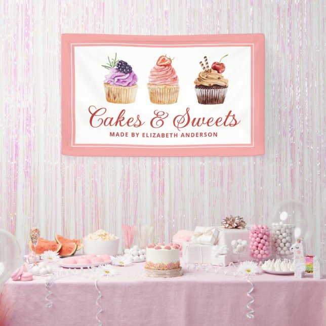 Cupcake Bakery Pastry Chef Catering Banner (Party)