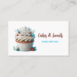 Cupcake Bakery Pastry Chef Snowflakes Business Card
