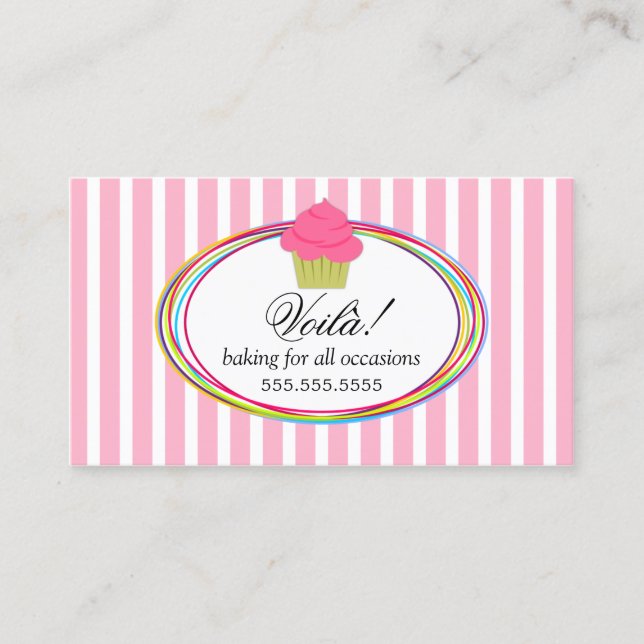 Cupcake Bakery Pink Business Card (Front)