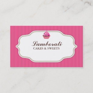 Cupcake Bakery Pink Elegant Modern Cute Business Card