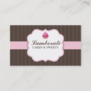 Cupcake Bakery Pink Elegant Modern Cute Business Card