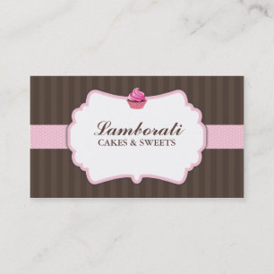Cupcake Bakery Pink Elegant Modern Cute Business Card