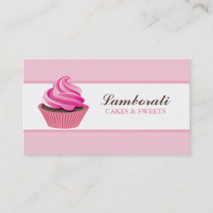 Cupcake Bakery Pink Elegant Modern Cute Business Card