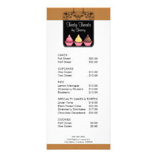 Cupcake Bakery Shop Sign Rack Card