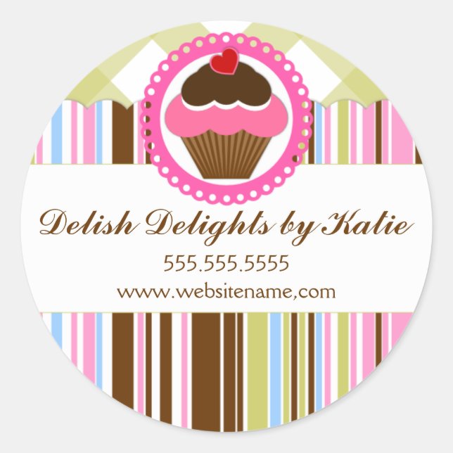 Cupcake Bakery Stickers (Front)