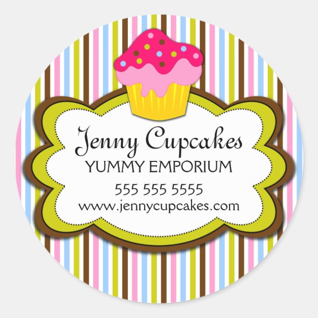 Cupcake Bakery Stickers (Front)