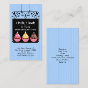 Cupcake Bakery Storefront Sign Business Card