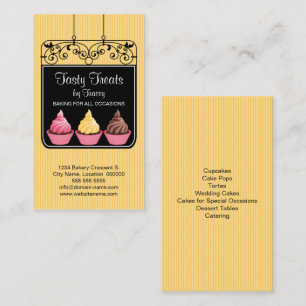 Cupcake Bakery Storefront Sign Business Card