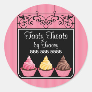 Cupcake Bakery Storefront Sign Stickers