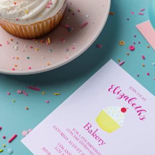Cupcake Baking Birthday Invitation